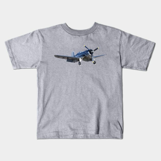 F4U Corsair (front print) Kids T-Shirt by Doc Dakota's Trading Post